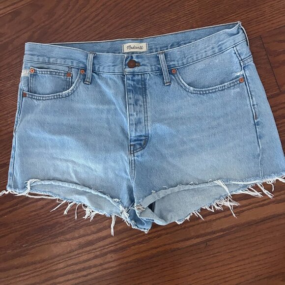 Madewell Relaxed Denim Shorts Cedarcroft Wash Size 32" Size 14 - Picture 11 of 13